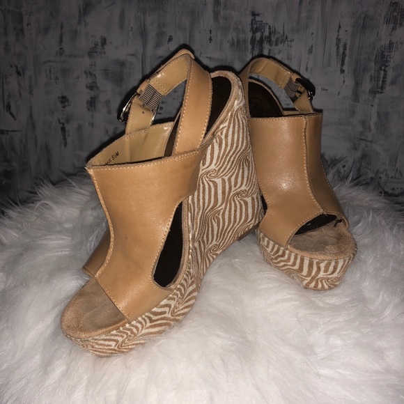 Carlos Santana slingback platform wedge - Picture 1 of 2